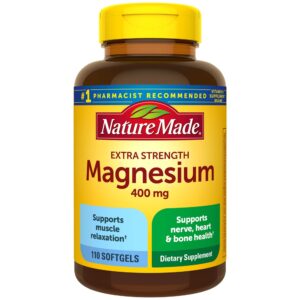 Nature Made Extra Strength Magnesium Oxide 400 mg, Dietary Supplement for Muscle Support, 110 Count 110 Count (Pack of 1)